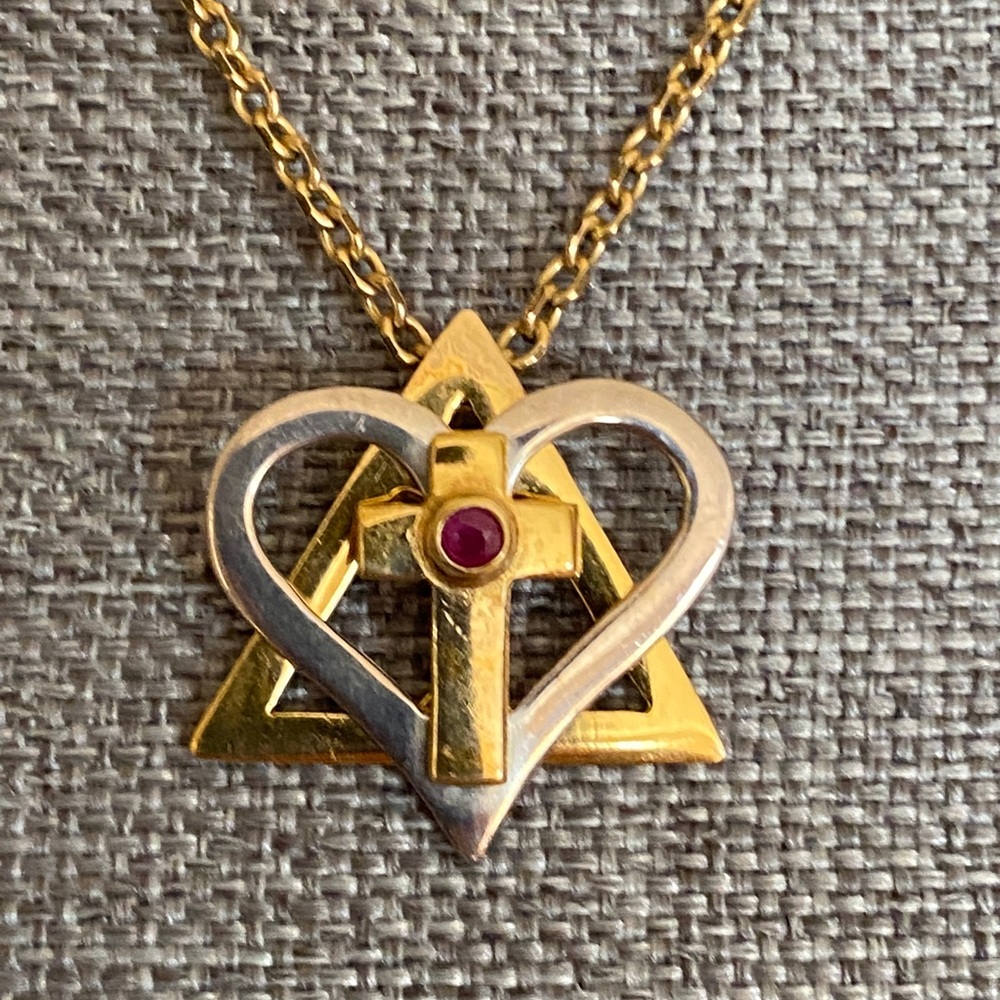 Vintage Interfaith Star Cross Necklace